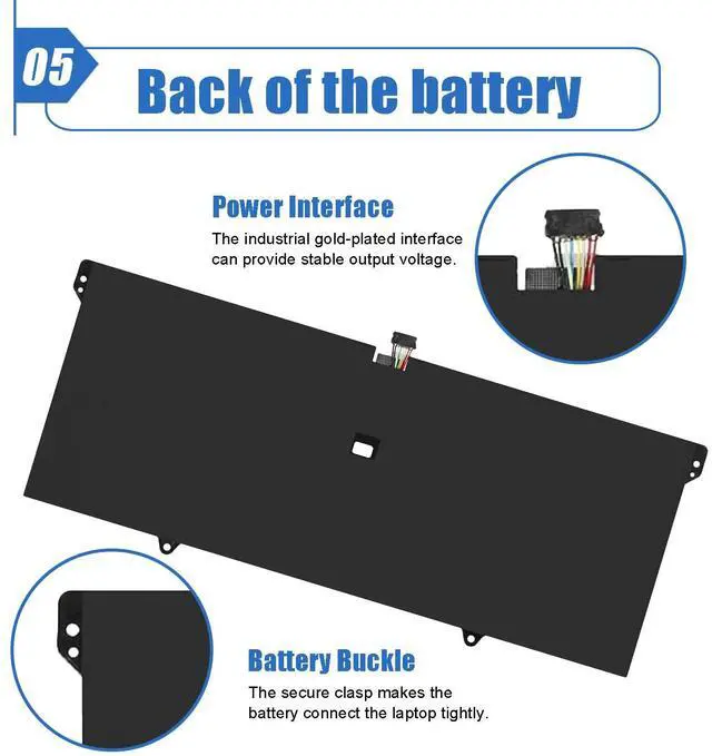 Alt view image 6 of 6 - L16M4P60 L16C4P61 laptop Battery Replacement for Lenovo Yoga 920 920-13IKB | For Lenovo Yoga 920-131KB Yoga 6 Pro-13IKB Ideapad Flex Pro-13IKB, 5B10W67249 SB10W67429 2ICP4/53/129-2, 7.68V 70Wh 9120mAh