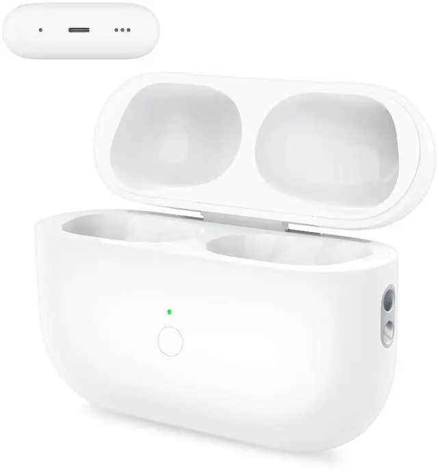 Main image of Wireless Airpod Pro 1&2 Charging Case | Lightning Port, Replacement Case for Airpod Pro 1 & 2 Gen, 660 mAh Battery Sync Button, No Earduds
