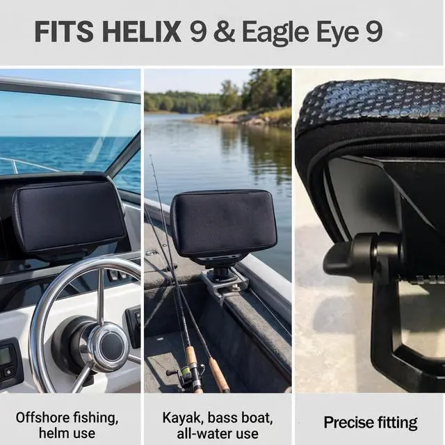 Alt view image 3 of 7 - Eagle Eye 9 Cover, Compatible with Lowrance Eagle Eye 9,Tightly Fitted | Helix 9 Cover, Waterproof Fish Finder Cover, Made of Neoprene
