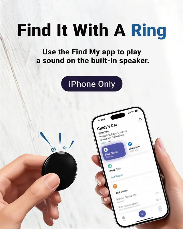 Alt view image 3 of 4 - Tracker Tag for Kids & Elderly for iPhone, GPS Tracking Device with Pin Silicone Case, Works with Apple Find My, No Monthly Fee, Child Locator for Backpack, Clothing, School Bag & Jacket