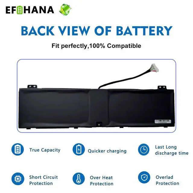 Alt view image 6 of 6 - AP21B7Q Laptop Battery 76Wh Replacement for Acer Predator Triton 300 SE PT314 51S 51NZ 52ML, for Swift Edge SFX16-61G Swift X 14 SFX14-71G Swift X SFX14-71G 52ZX 5911 74EQ Series 15.48V
