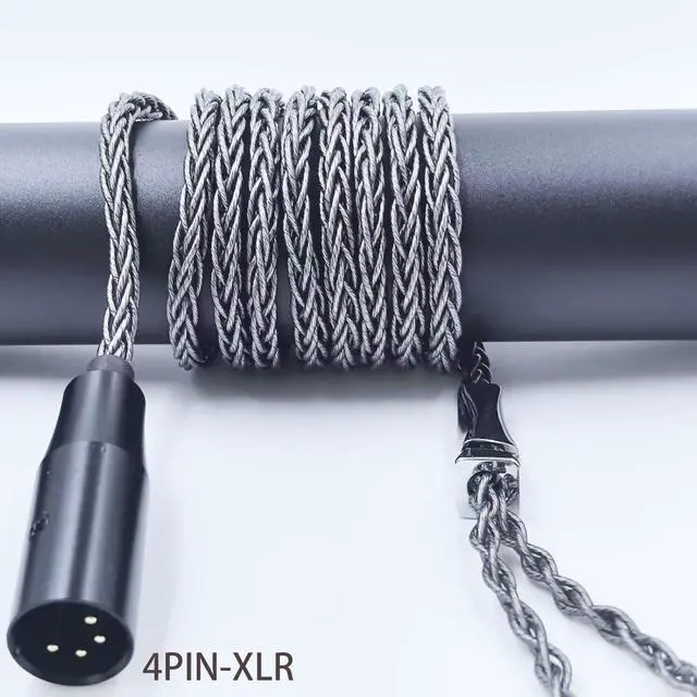 Alt view image 2 of 6 - HD600 Audio Cable,8N Single Crystal Silver-Plated Mixed Cord Compatible with Sennheiser HD650 HD580 HD660S HD6XX HD565 HD545 Headphones 6.5ft 4PIN XLR