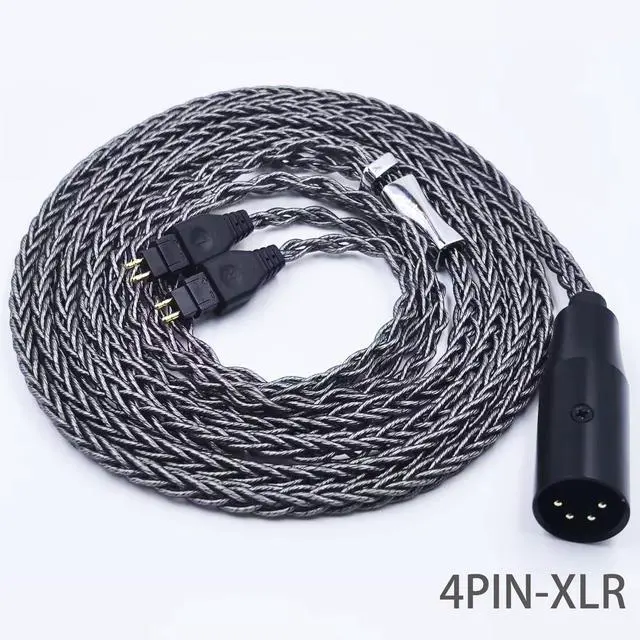 Alt view image 3 of 6 - HD600 Audio Cable,8N Single Crystal Silver-Plated Mixed Cord Compatible with Sennheiser HD650 HD580 HD660S HD6XX HD565 HD545 Headphones 6.5ft 4PIN XLR