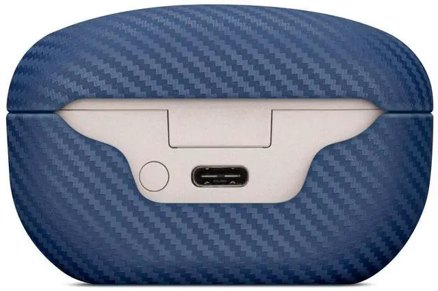 Alt view image 3 of 7 - Leather Case - for WF-1000XM5 Case Cover - Selected Skin-Friendly Leather, with Carbon Fibre Texture, Handmade Shockproof Protective Hard Cover for Sony WF 1000XM5 Earbuds - White