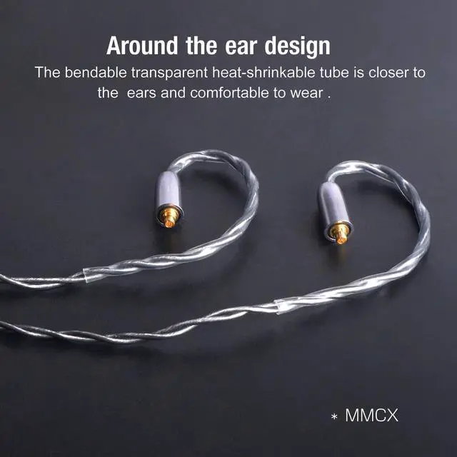 Alt view image 5 of 6 - Earphone Upgrade Cable,MMCX Earbuds Replacement Cord,4 Cores OFC Silver Plated Earphones Audio Adapter with Mic for Shure SE215 SE315 SE535 (mmcx,Gray,Mic)