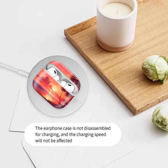 Alt view image 4 of 6 - Compatiable with AirPod Pro 2nd/1st Generation Case,Lightweight & Durable Resistant Hard Case with Keychain,Stylish Design AirPod Case Cover for Women(Sunset)