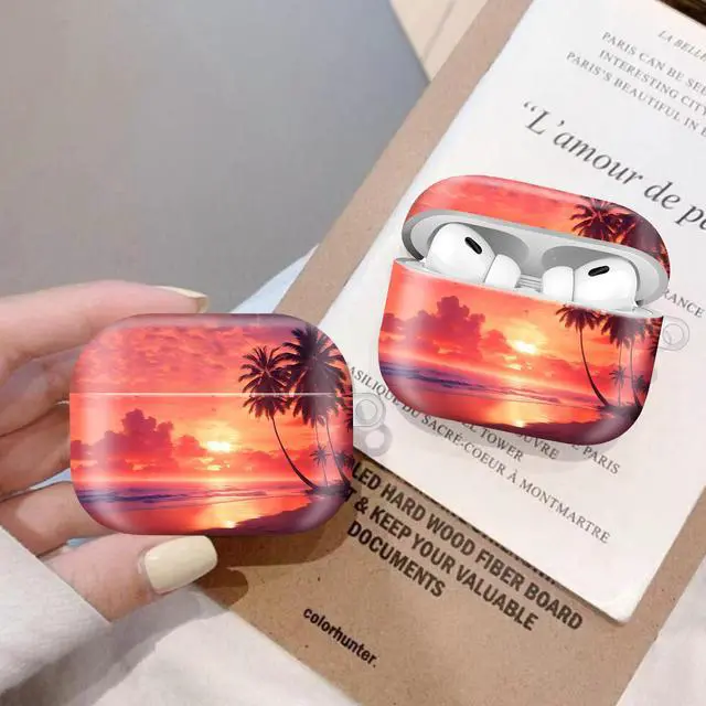 Alt view image 5 of 6 - Compatiable with AirPod Pro 2nd/1st Generation Case,Lightweight & Durable Resistant Hard Case with Keychain,Stylish Design AirPod Case Cover for Women(Sunset)