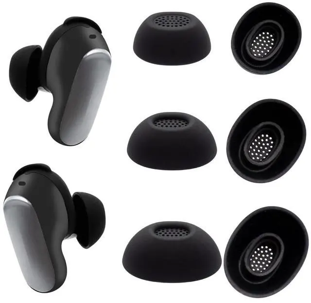 Main image of Silicone Ear Tips for Bose New QuietComfort Ultra Earbuds (2nd Gen) | Replacement Eartips Compatible with Bose QuietComfort Earbuds/ Ultra Bluetooth Earbuds, 3 Pairs (S/M/L) Black