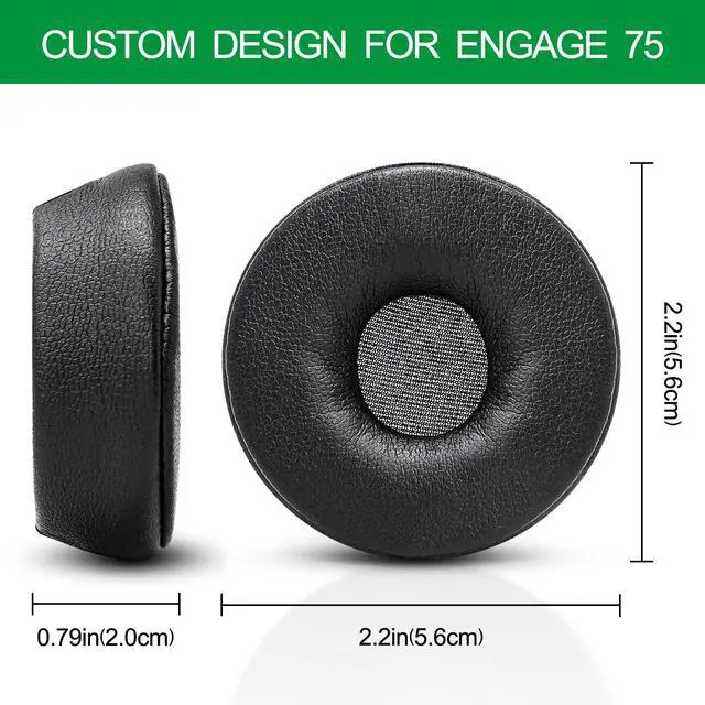 Alt view image 3 of 7 - Engage 75 Ear Pads Replacement Ear Cushions Cover for Jabra Engage 55 65 | Engage 75 Stereo Headset Covers with Memory Foam, Not Fit Engage Mono