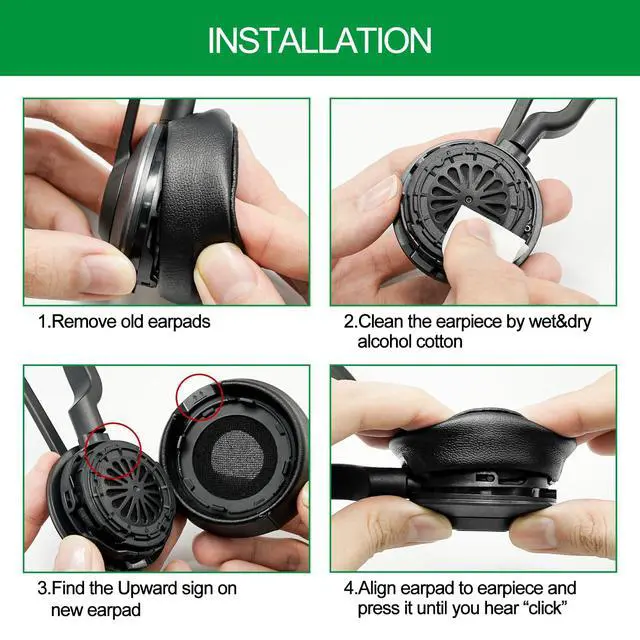 Alt view image 7 of 7 - Engage 75 Ear Pads Replacement Ear Cushions Cover for Jabra Engage 55 65 | Engage 75 Stereo Headset Covers with Memory Foam, Not Fit Engage Mono