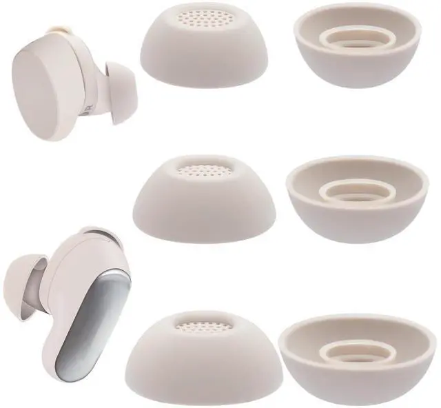 Main image of Replacement Ear Tips for Bose New QuietComfort Ultra Earbuds | Soft Silicone Eartips Compatible with Bose QuietComfort Earbuds/ QuietComfort Ultra Bluetooth Earbuds, 3 Pairs (S/M/L) Beige
