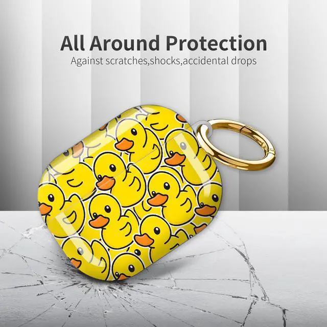 Alt view image 4 of 6 - Compatible with AirPod Pro 3rd Generation Case 2025,Fashion Protective Cover with Keychain, Anti-Scratch, Drop Protection,Shockproof Cover for AirPod Pro 3 Women(Yellow Ducks)