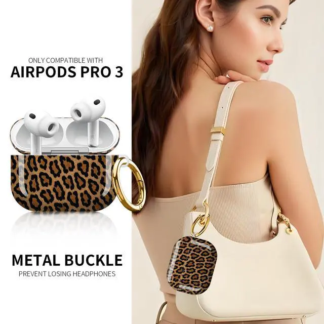 Alt view image 2 of 6 - Compatible with AirPod Pro 3rd Generation Case 2025,Fashion Protective Cover with Keychain, Anti-Scratch, Drop Protection,Shockproof Cover for AirPod Pro 3 Women(Retro Leopard)
