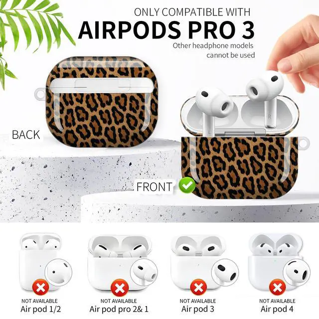 Alt view image 3 of 6 - Compatible with AirPod Pro 3rd Generation Case 2025,Fashion Protective Cover with Keychain, Anti-Scratch, Drop Protection,Shockproof Cover for AirPod Pro 3 Women(Retro Leopard)