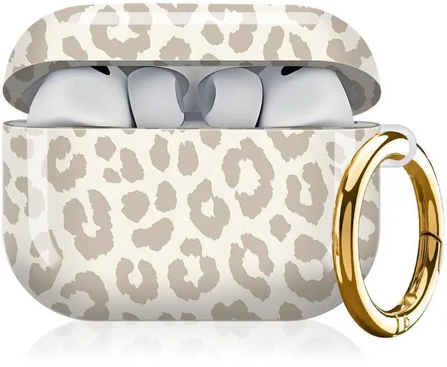 Main image of Compatible with AirPod Pro 3rd Generation Case 2025,Fashion Protective Cover with Keychain, Anti-Scratch, Drop Protection,Shockproof Cover for AirPod Pro 3 Women(Beige Leopard)