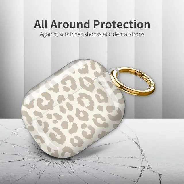Alt view image 4 of 6 - Compatible with AirPod Pro 3rd Generation Case 2025,Fashion Protective Cover with Keychain, Anti-Scratch, Drop Protection,Shockproof Cover for AirPod Pro 3 Women(Beige Leopard)