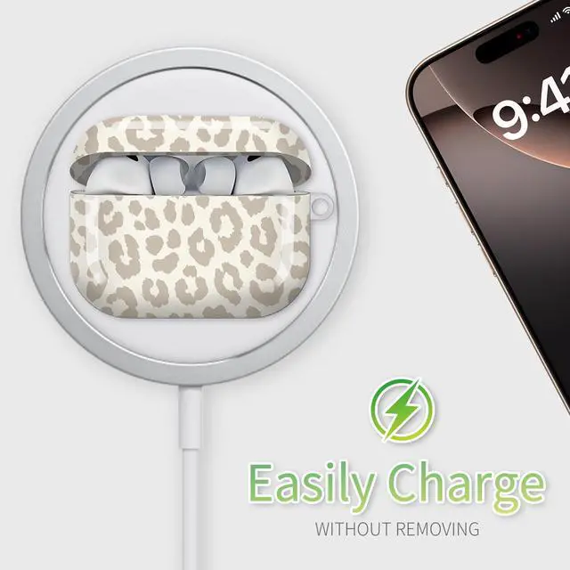 Alt view image 5 of 6 - Compatible with AirPod Pro 3rd Generation Case 2025,Fashion Protective Cover with Keychain, Anti-Scratch, Drop Protection,Shockproof Cover for AirPod Pro 3 Women(Beige Leopard)