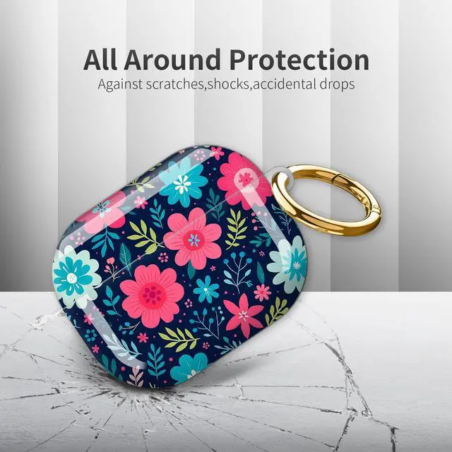 Alt view image 4 of 6 - Compatible with AirPod Pro 3rd Generation Case 2025,Fashion Protective Cover with Keychain, Anti-Scratch, Drop Protection,Shockproof Cover for AirPod Pro 3 Women(Colorful Garden Flowers)
