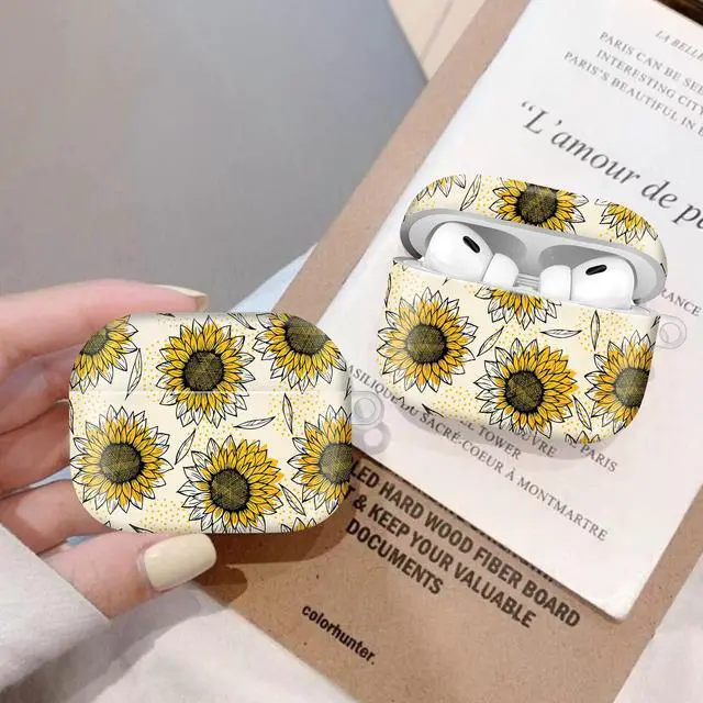 Alt view image 5 of 6 - Compatiable with AirPod Pro 2nd/1st Generation Case,Lightweight & Durable Resistant Hard Case with Keychain,Stylish Design AirPod Case Cover for Women(Sunflowers Dots)