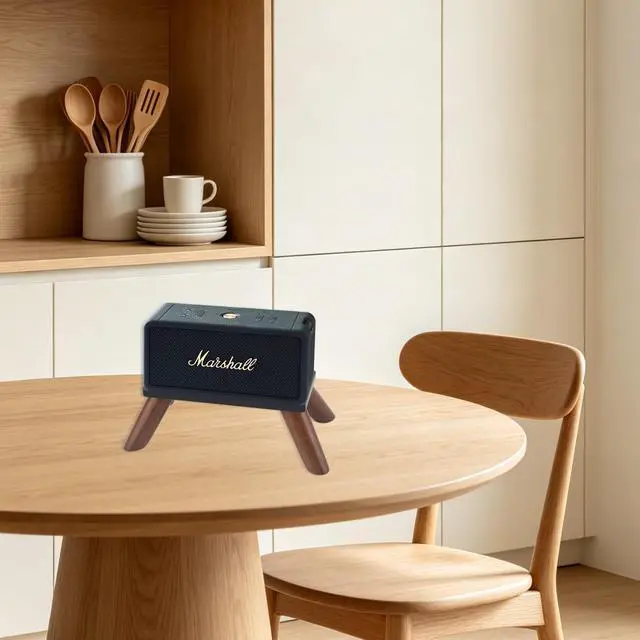 Alt view image 6 of 7 - Speaker Stand Compatible with Anker Soundcore 1/2/3 and Marshall Emberton/Emberton II/Emberton III Portable Speaker-Walnut