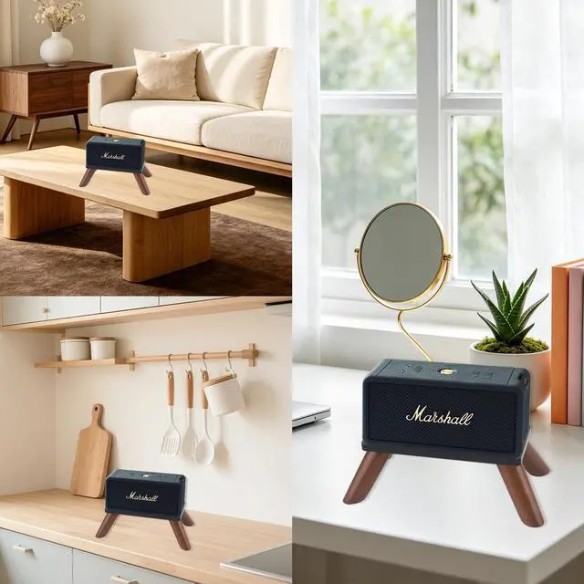 Alt view image 7 of 7 - Speaker Stand Compatible with Anker Soundcore 1/2/3 and Marshall Emberton/Emberton II/Emberton III Portable Speaker-Walnut