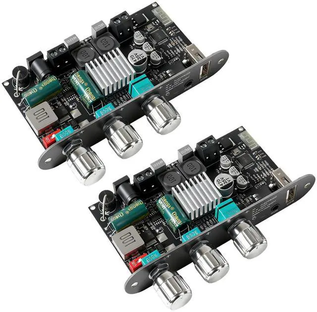 Main image of 2PCS ZK-1001U Mono Amplifier Board, 100W Bluetooth5.3 Mini Amplifier | TPA3116D2 Chip, Amplifier Board with Boost, Treble and Bass for Home Audio DIY Speakers, Supports USB/AUX/BT Input, DC 9-24V