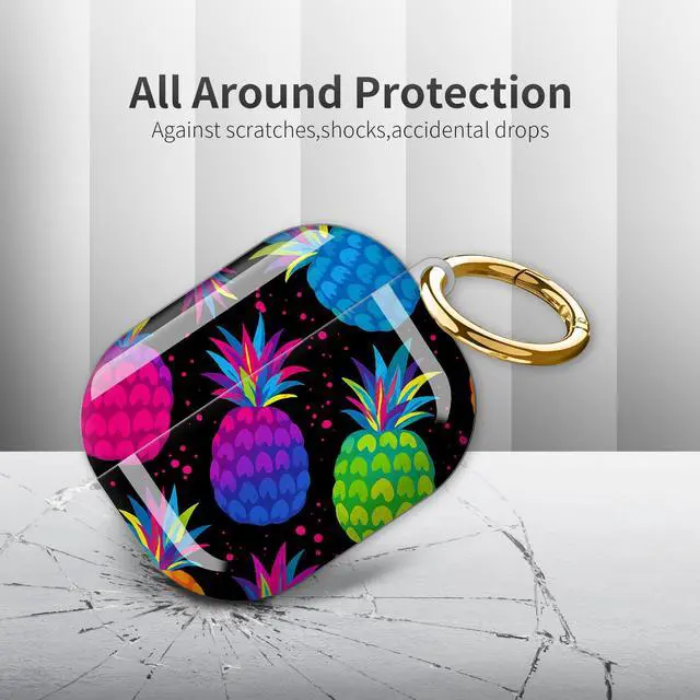 Alt view image 4 of 6 - Compatible with AirPod Pro 3rd Generation Case 2025,Fashion Protective Cover with Keychain, Anti-Scratch, Drop Protection,Shockproof Cover for AirPod Pro 3 Women(Colorful Pineapple)