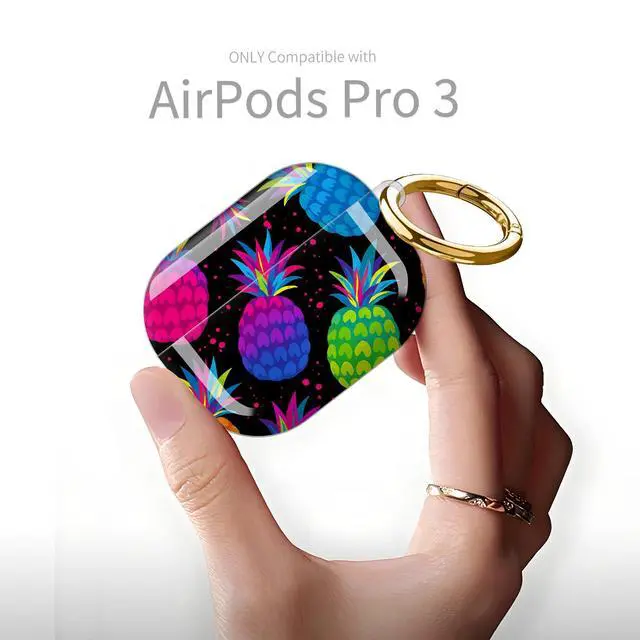 Alt view image 6 of 6 - Compatible with AirPod Pro 3rd Generation Case 2025,Fashion Protective Cover with Keychain, Anti-Scratch, Drop Protection,Shockproof Cover for AirPod Pro 3 Women(Colorful Pineapple)
