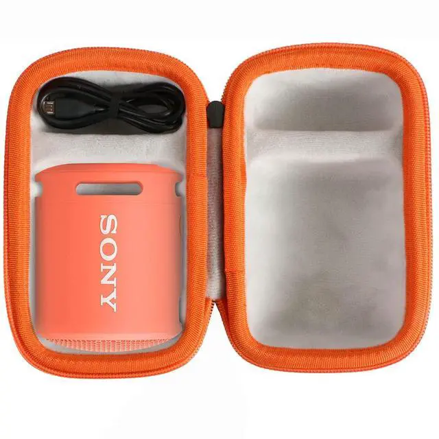 Main image of Hard Case for Sony SRS-XB100 XB12 XB13 Bluetooth Speaker,Black+Pink | Travel Protective Storage Bag with Custom Molded Interior & Hand Strap, Shockproof EVA Shell and Soft Lining