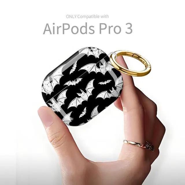 Alt view image 6 of 6 - Compatible with AirPod Pro 3rd Generation Case 2025,Fashion Protective Cover with Keychain, Anti-Scratch, Drop Protection,Shockproof Cover for AirPod Pro 3 Women(Colorful Abstract Bats)
