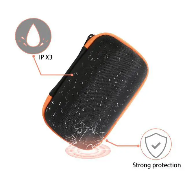 Alt view image 4 of 5 - Hard Case for Sony SRS-XB100 XB12 XB13 Bluetooth Speaker,Black+Pink | Travel Protective Storage Bag with Custom Molded Interior & Hand Strap, Shockproof EVA Shell and Soft Lining