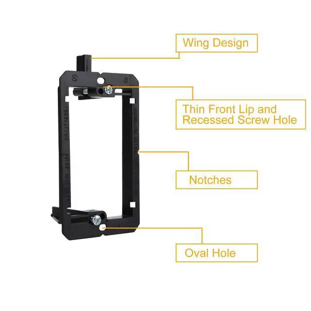 Alt view image 4 of 7 - 20 Pack Single Gang Low Voltage Mounting Bracket, Flush Mounting Wall Plate, Pass Through Wall Plates for Networking, HDMI, Coaxial Cables, Speaker Wires-Black