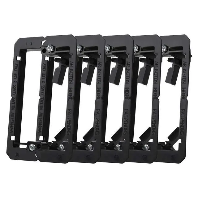 Alt view image 6 of 7 - 20 Pack Single Gang Low Voltage Mounting Bracket, Flush Mounting Wall Plate, Pass Through Wall Plates for Networking, HDMI, Coaxial Cables, Speaker Wires-Black