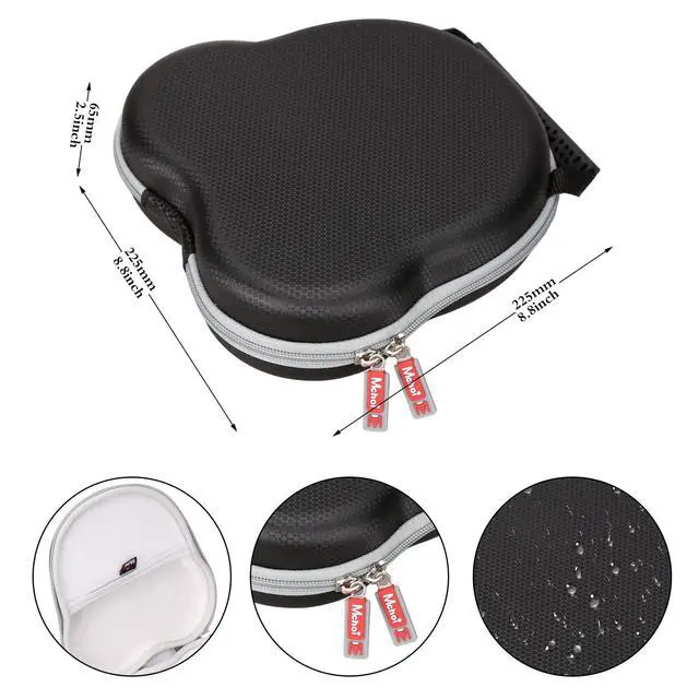 Alt view image 7 of 7 - Hard Shell Headphone Carrying Case Compatible with Pioneer DJ HDJ-X5, AirPods Max, SteelSeries Arctis Series - EVA Shockproof Protective Travel Storage Bag, Black