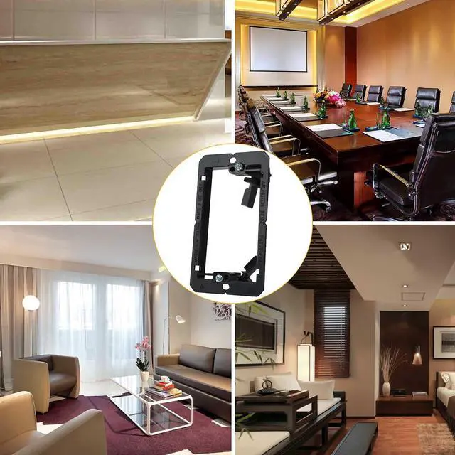 Alt view image 7 of 7 - 20 Pack Single Gang Low Voltage Mounting Bracket, Flush Mounting Wall Plate, Pass Through Wall Plates for Networking, HDMI, Coaxial Cables, Speaker Wires-Black