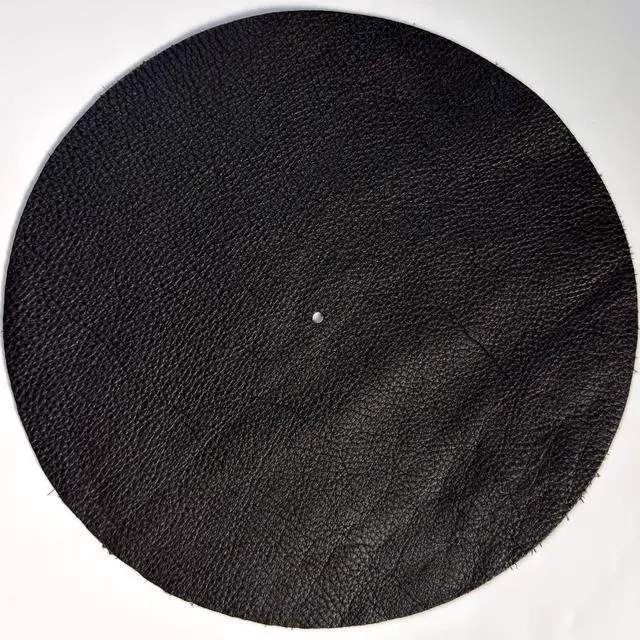 Main image of Premium Leather Turntable Slipmat 11.5" Full-Grain Cowhide Platter Mat | Anti-Static | Dual-Sided Grain & Suede | Fits Audio-Technica, Pro-Ject, Rega & More (Black)