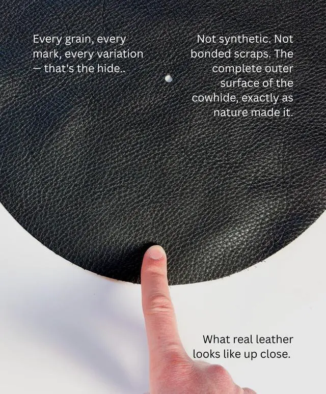 Alt view image 4 of 7 - Premium Leather Turntable Slipmat 11.5" Full-Grain Cowhide Platter Mat | Anti-Static | Dual-Sided Grain & Suede | Fits Audio-Technica, Pro-Ject, Rega & More (Black)