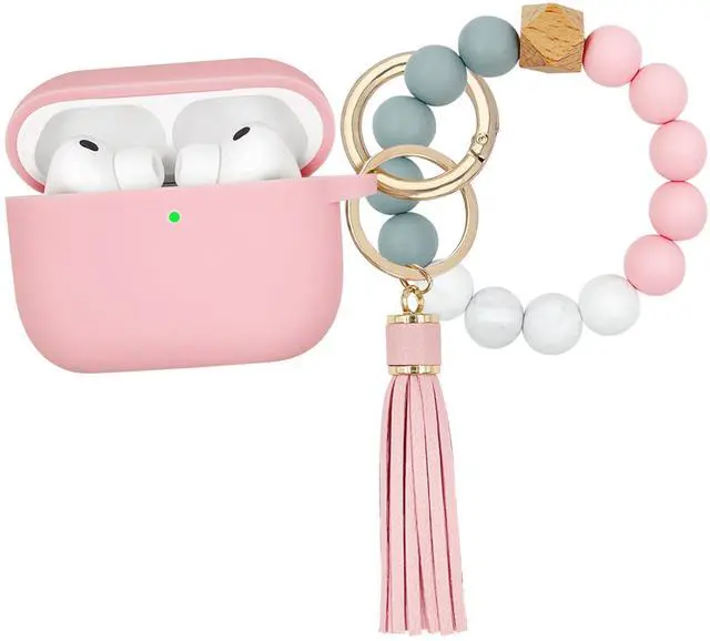 Main image of Compatible with Airpods Pro Case Cover with Bracelet Keychain for Apple Airpod Pro Case (Pink)