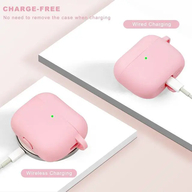 Alt view image 5 of 7 - Compatible with Airpods Pro Case Cover with Bracelet Keychain for Apple Airpod Pro Case (Pink)