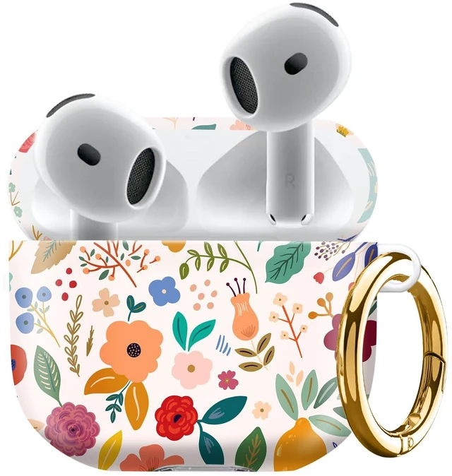 Main image of Compatiable with AirPod 4 Protective Case 2024, Soft Protective Case with Keychain for Women,Cute Shockproof Charging Case Cover for AirPod 4(Beautiful Romantic Flower)