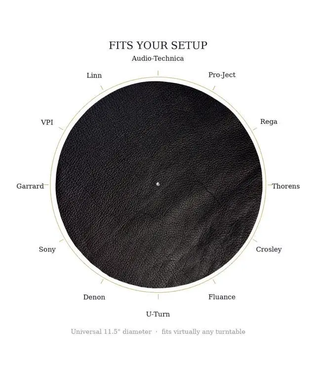 Alt view image 6 of 7 - Premium Leather Turntable Slipmat 11.5" Full-Grain Cowhide Platter Mat | Anti-Static | Dual-Sided Grain & Suede | Fits Audio-Technica, Pro-Ject, Rega & More (Black)