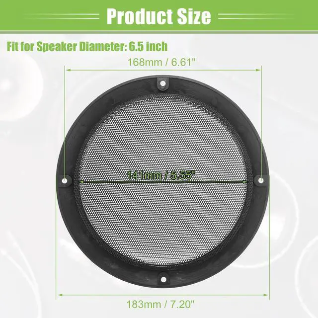 Alt view image 6 of 6 - Universal 6.5" Car Speaker Grills Cover Mesh Round - Pack of 2 | 6.5 Inch Audio Speaker Subwoofer Guard Protector, with Mounting Screws, Iron, Red Black