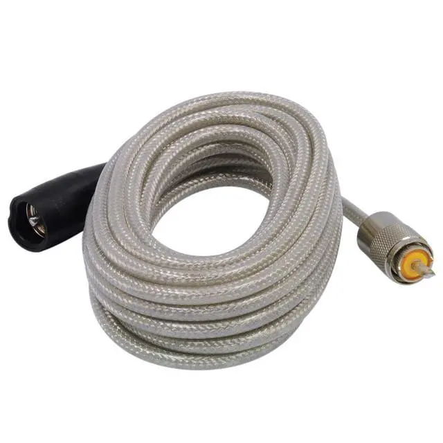 Alt view image 2 of 3 - Antennas 305-820 18ft Coax Cable with PL-259 Connectors CB Antenna Mini 8 Cable, Clear
