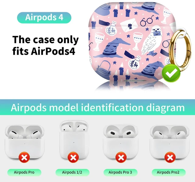 Alt view image 4 of 6 - Compatiable with AirPod 4 Protective Case 2024, Soft Protective Case with Keychain for Women,Cute Shockproof Charging Case Cover for AirPod 4(Owl Wizard Hat)