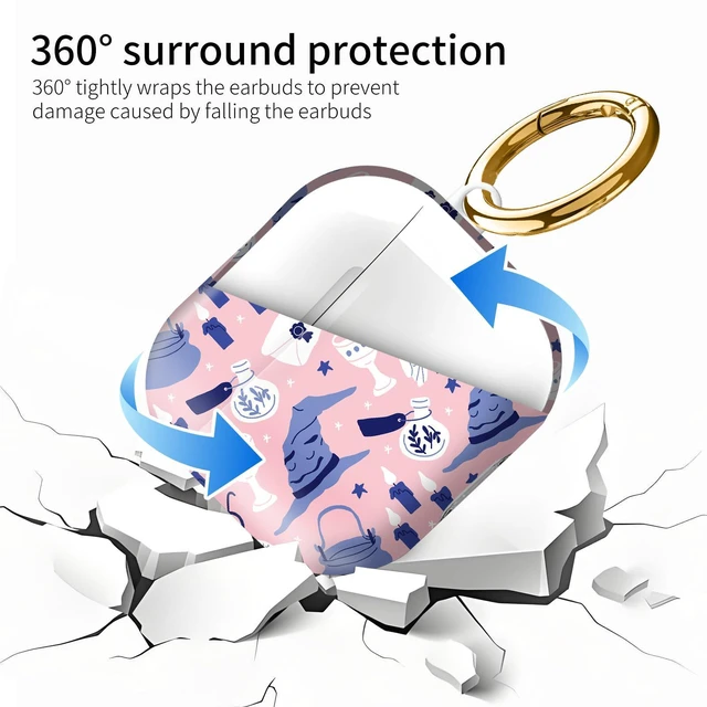 Alt view image 5 of 6 - Compatiable with AirPod 4 Protective Case 2024, Soft Protective Case with Keychain for Women,Cute Shockproof Charging Case Cover for AirPod 4(Owl Wizard Hat)