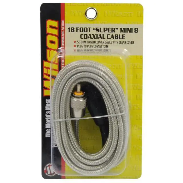 Alt view image 3 of 3 - Antennas 305-820 18ft Coax Cable with PL-259 Connectors CB Antenna Mini 8 Cable, Clear