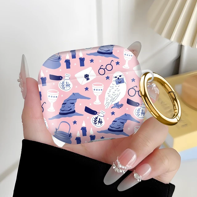 Alt view image 6 of 6 - Compatiable with AirPod 4 Protective Case 2024, Soft Protective Case with Keychain for Women,Cute Shockproof Charging Case Cover for AirPod 4(Owl Wizard Hat)