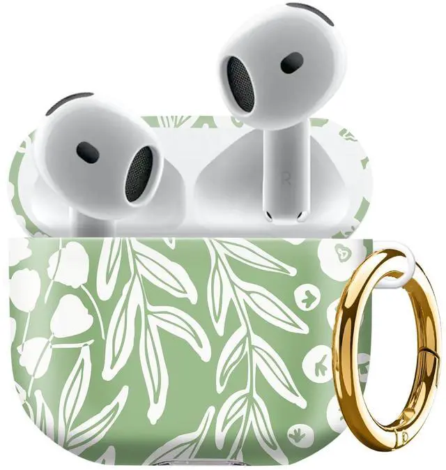 Main image of Compatiable with AirPod 4 Protective Case 2024, Soft Protective Case with Keychain for Women,Cute Shockproof Charging Case Cover for AirPod 4(Doodled Botany Plants)