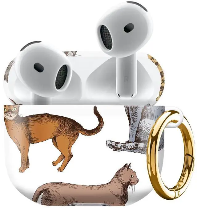 Main image of Compatiable with AirPod 4 Protective Case 2024, Soft Protective Case with Keychain for Women,Cute Shockproof Charging Case Cover for AirPod 4(Purebred Cat)