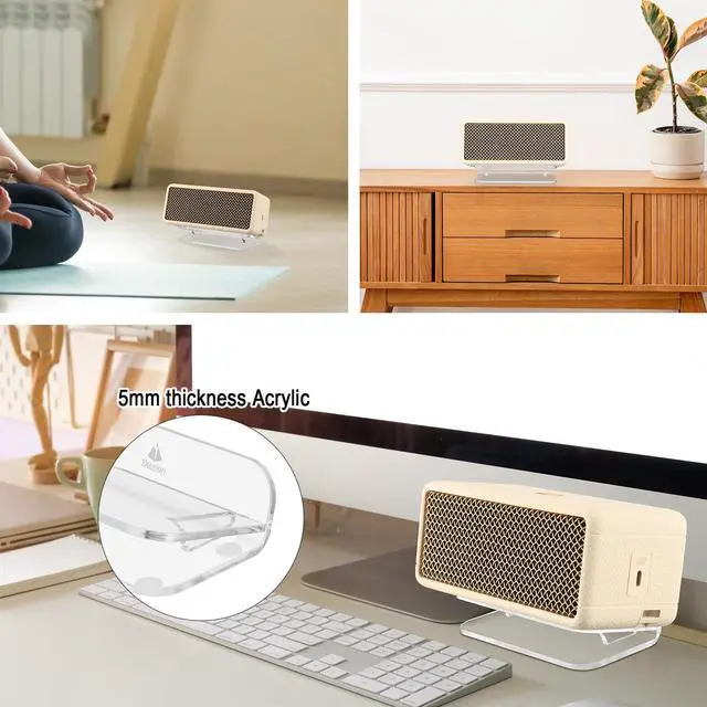 Alt view image 3 of 7 - Desktop Stand Angle Riser for Marshall Emberton II/Beats Pill 2024/JBL Flip 7, Acrylic Speaker Holder Isolation Stands Base Bracket with Anti-Slip Mat (Transparent)